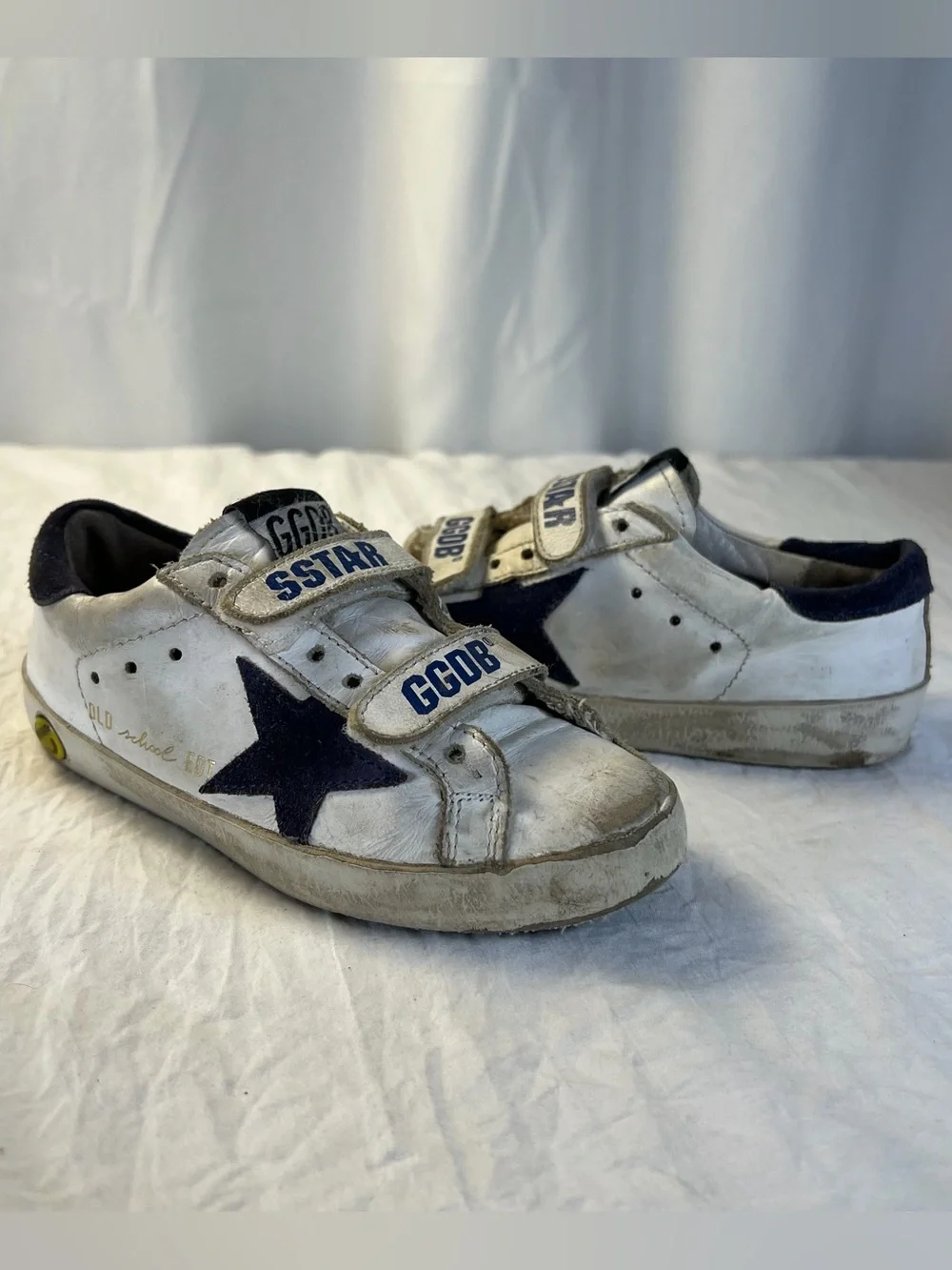 Golden Goose SSTAR Kids sz28/11 White & Navy Star Velcro OldSchool EDT Sneakers